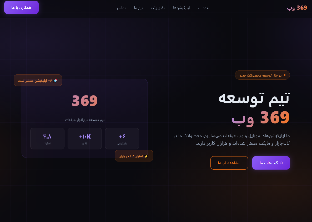 تصویر پروژه آژانس 369 وب